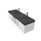 Castello Usa Thames 60-inch White Vanity Set with Black Top and Chrome Handles CB-MC-60W-CHR-20146-BL - alternate 4